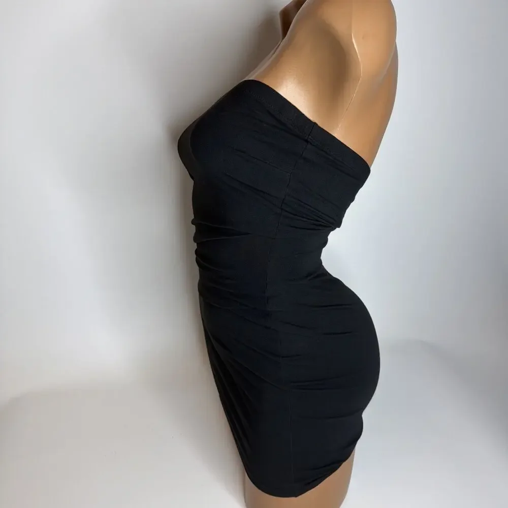 Assets Red Hot Label Spanx Size Medium Black Bodycon Slip Dress Shapewear EUC